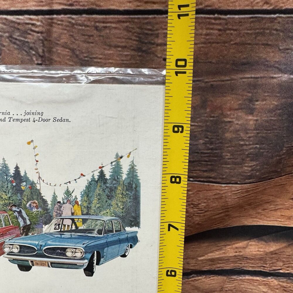 1960 GM Christmas Print Ad 1961 Pontiac Safari Wagon Tempest Car Art 6.75x10 - Picture 5 of 5